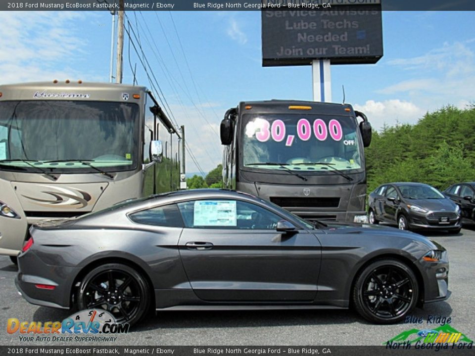 2018 Ford Mustang EcoBoost Fastback Magnetic / Ebony Photo #6