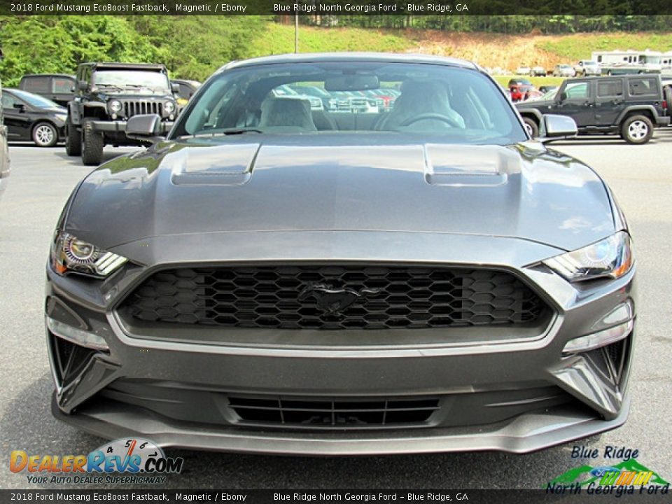 2018 Ford Mustang EcoBoost Fastback Magnetic / Ebony Photo #8
