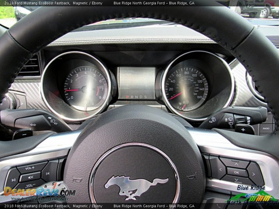 2018 Ford Mustang EcoBoost Fastback Magnetic / Ebony Photo #15