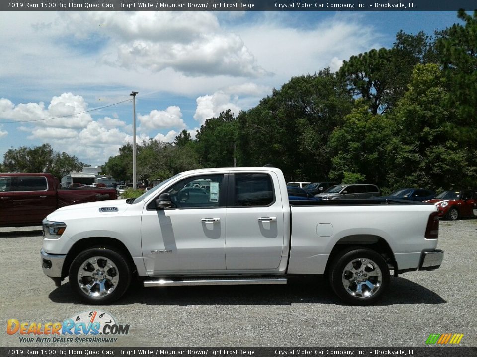 2019 Ram 1500 Big Horn Quad Cab Bright White / Mountain Brown/Light Frost Beige Photo #2
