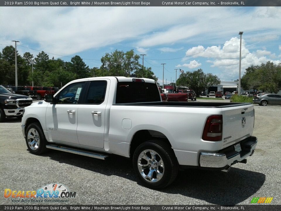 2019 Ram 1500 Big Horn Quad Cab Bright White / Mountain Brown/Light Frost Beige Photo #3