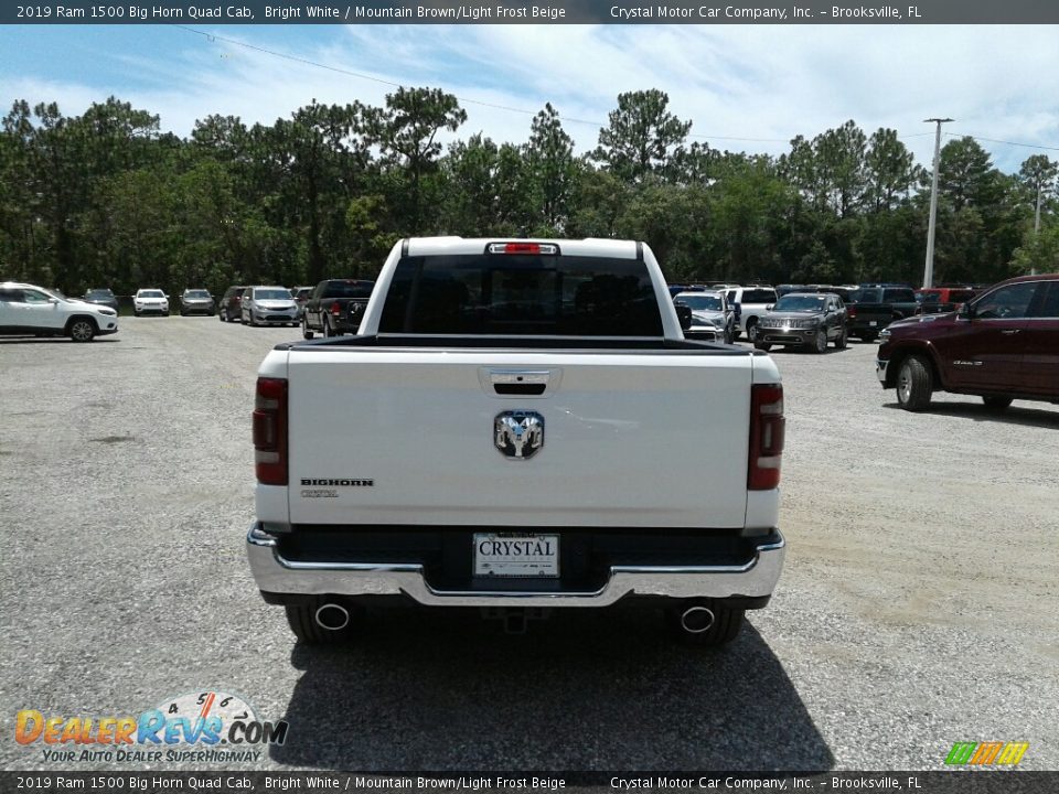 2019 Ram 1500 Big Horn Quad Cab Bright White / Mountain Brown/Light Frost Beige Photo #4