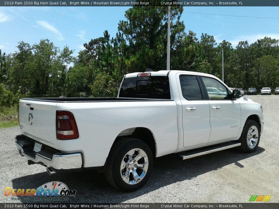 2019 Ram 1500 Big Horn Quad Cab Bright White / Mountain Brown/Light Frost Beige Photo #5