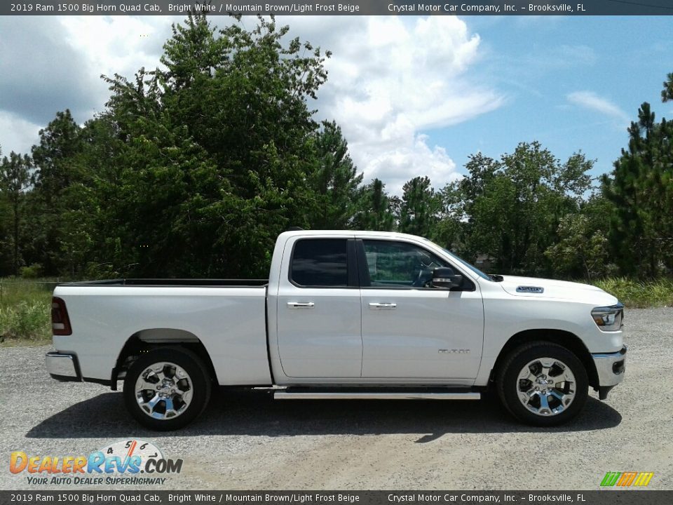 2019 Ram 1500 Big Horn Quad Cab Bright White / Mountain Brown/Light Frost Beige Photo #6