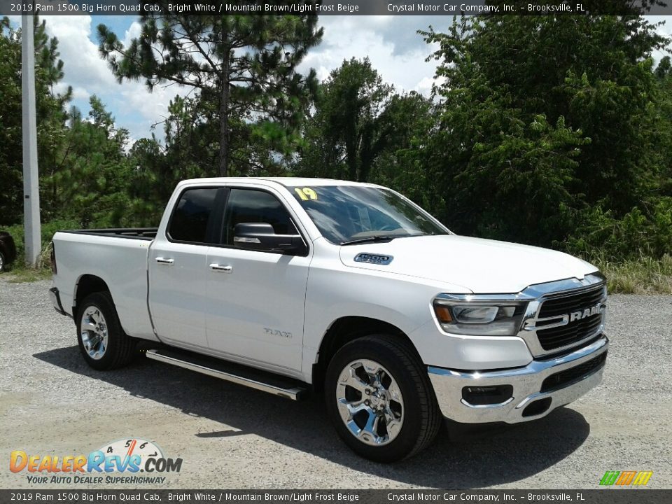 2019 Ram 1500 Big Horn Quad Cab Bright White / Mountain Brown/Light Frost Beige Photo #7