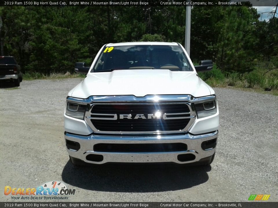 2019 Ram 1500 Big Horn Quad Cab Bright White / Mountain Brown/Light Frost Beige Photo #8