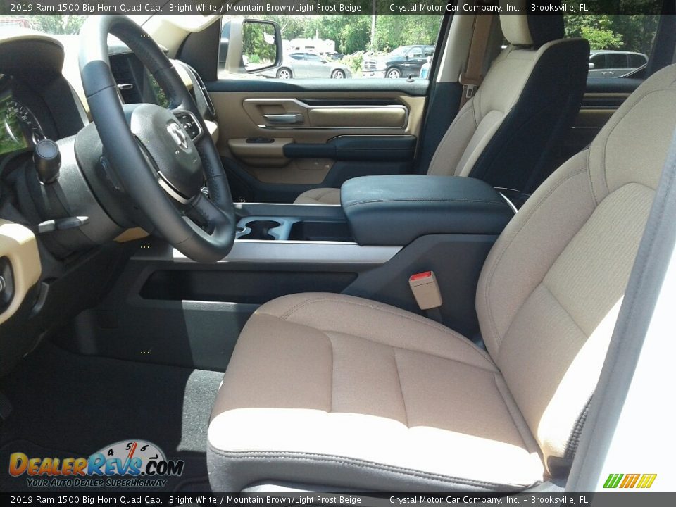 2019 Ram 1500 Big Horn Quad Cab Bright White / Mountain Brown/Light Frost Beige Photo #9