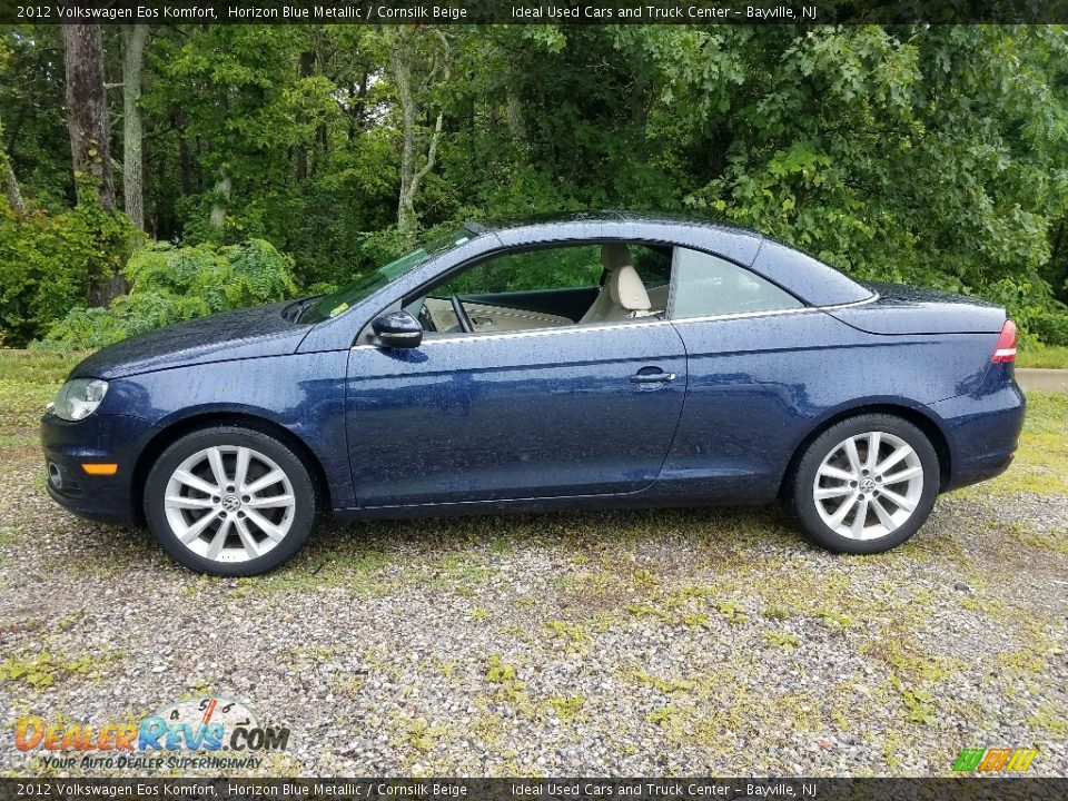 2012 Volkswagen Eos Komfort Horizon Blue Metallic / Cornsilk Beige Photo #3