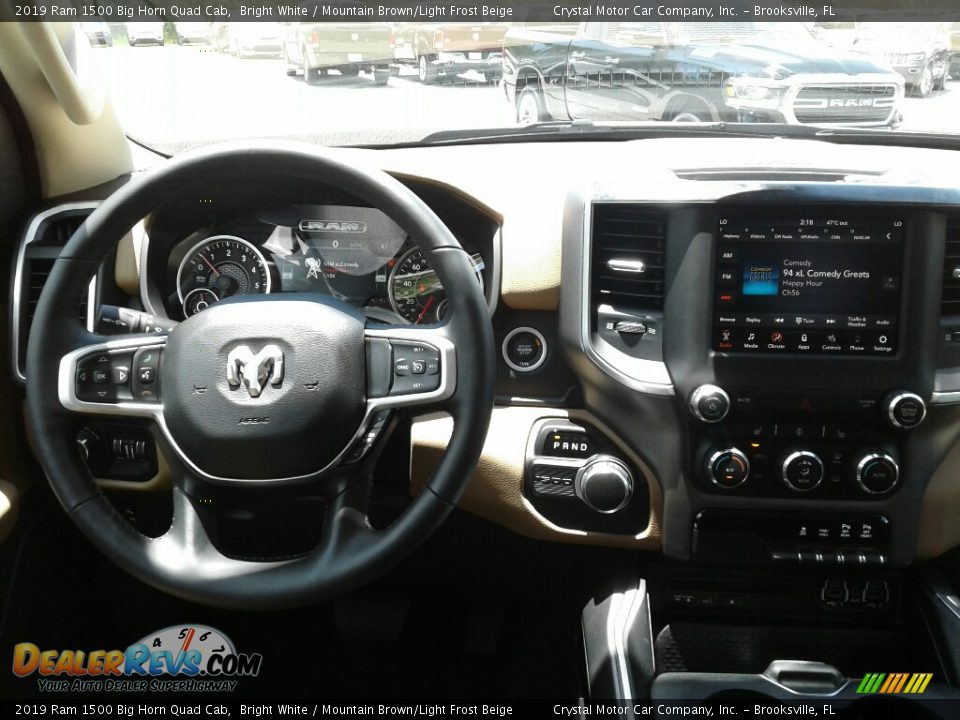 2019 Ram 1500 Big Horn Quad Cab Bright White / Mountain Brown/Light Frost Beige Photo #13