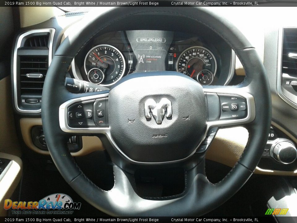 2019 Ram 1500 Big Horn Quad Cab Bright White / Mountain Brown/Light Frost Beige Photo #14