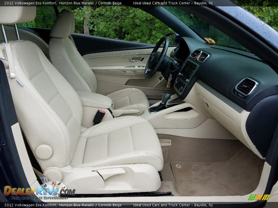 2012 Volkswagen Eos Komfort Horizon Blue Metallic / Cornsilk Beige Photo #11