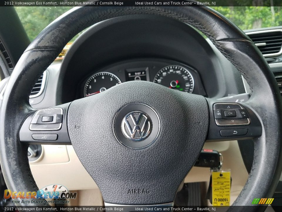 2012 Volkswagen Eos Komfort Horizon Blue Metallic / Cornsilk Beige Photo #14