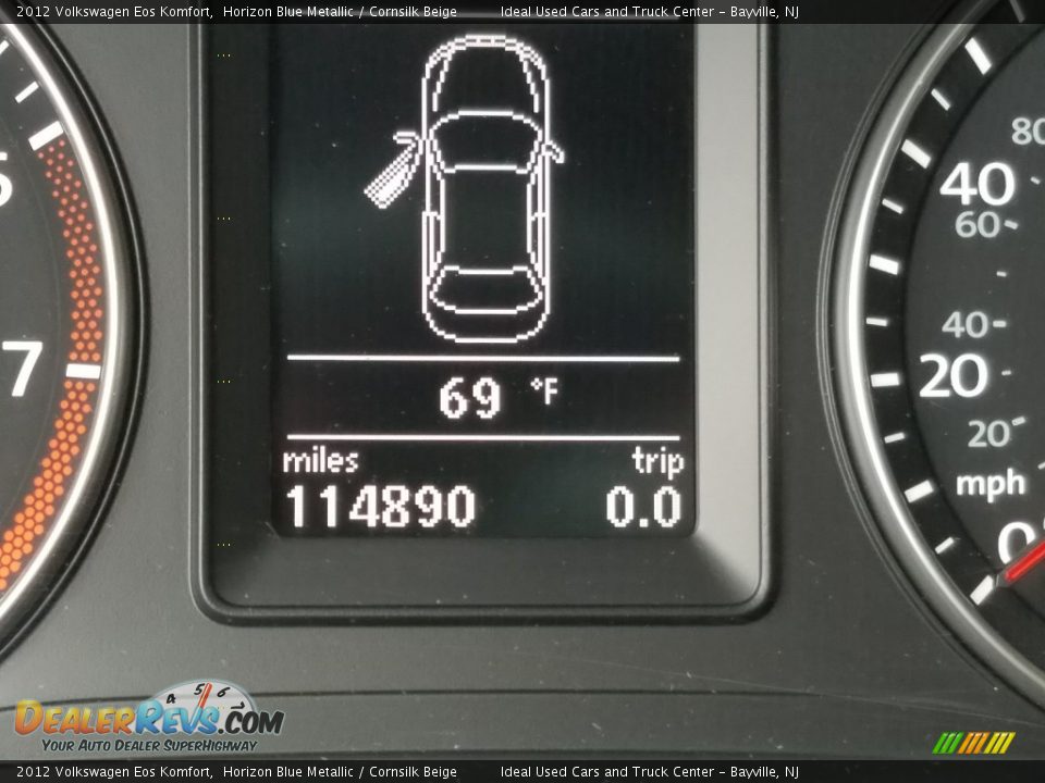 2012 Volkswagen Eos Komfort Horizon Blue Metallic / Cornsilk Beige Photo #15