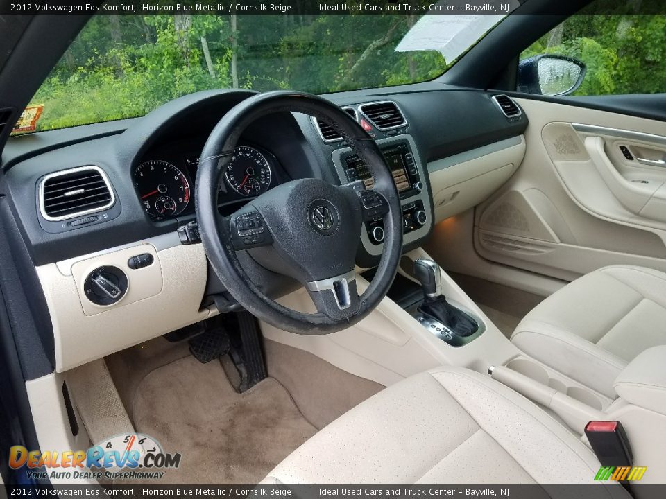 2012 Volkswagen Eos Komfort Horizon Blue Metallic / Cornsilk Beige Photo #19
