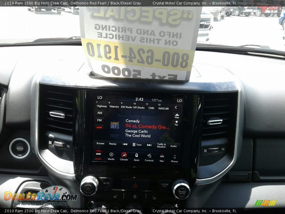 2019 Ram 1500 Big Horn Crew Cab Delmonico Red Pearl / Black/Diesel Gray Photo #15