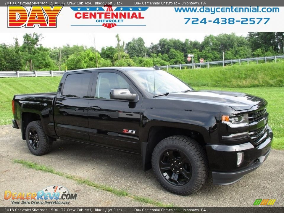 2018 Chevrolet Silverado 1500 LTZ Crew Cab 4x4 Black / Jet Black Photo #1