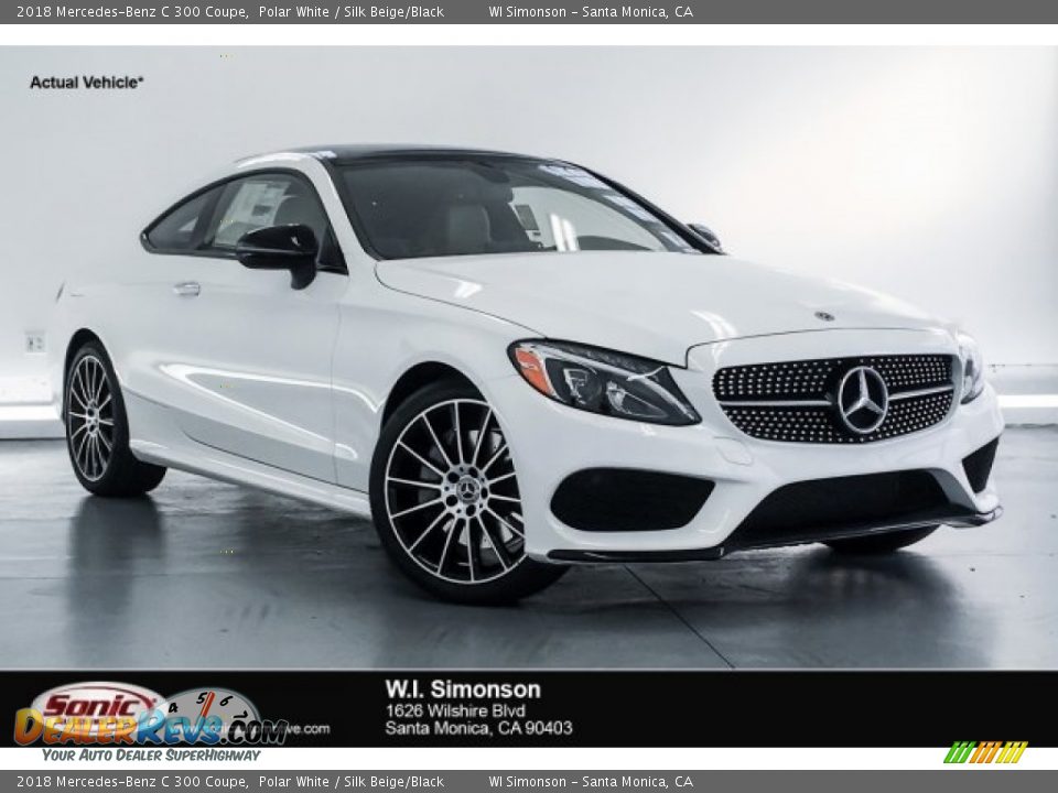 2018 Mercedes-Benz C 300 Coupe Polar White / Silk Beige/Black Photo #1