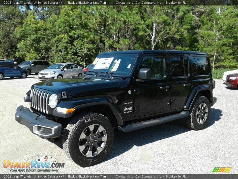 2018 Jeep Wrangler Unlimited Sahara 4x4 Black / Black/Heritage Tan Photo #1