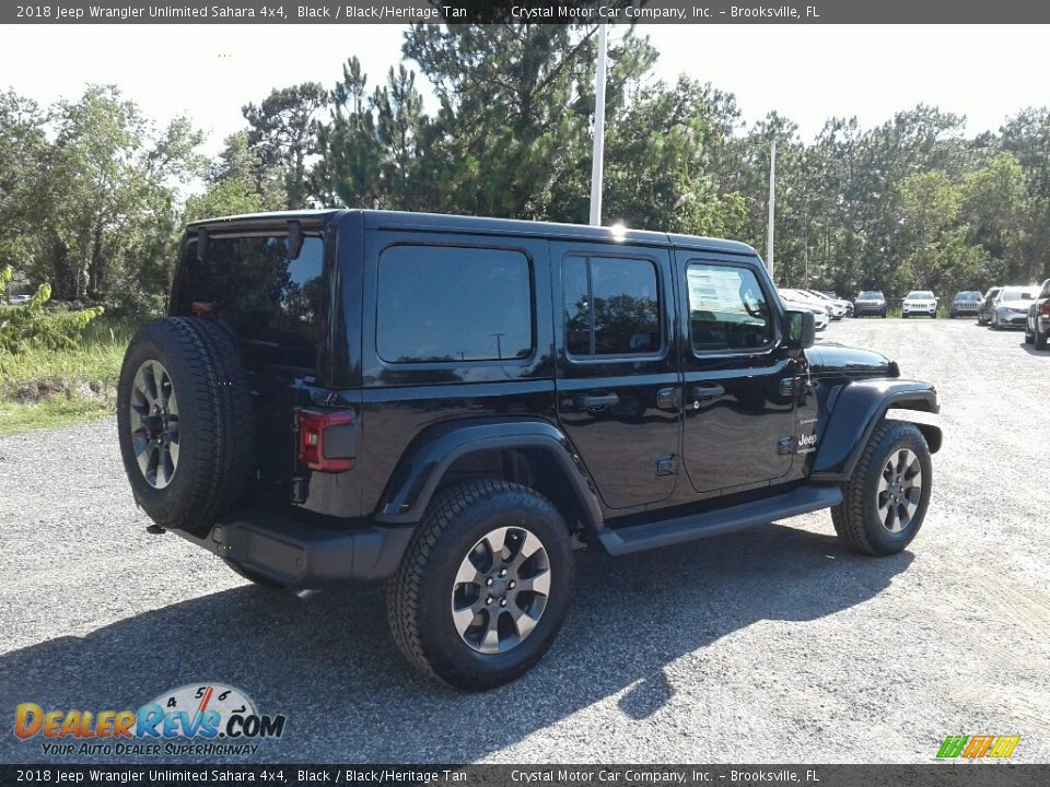 2018 Jeep Wrangler Unlimited Sahara 4x4 Black / Black/Heritage Tan Photo #5