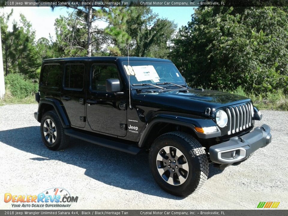 2018 Jeep Wrangler Unlimited Sahara 4x4 Black / Black/Heritage Tan Photo #7