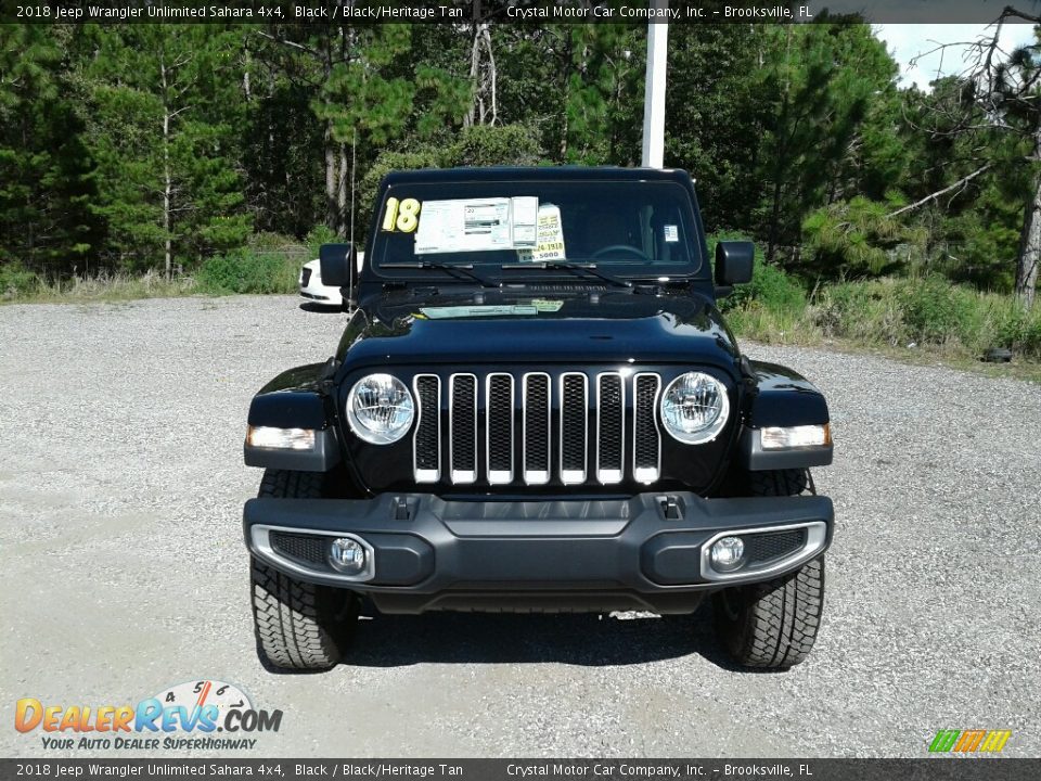 2018 Jeep Wrangler Unlimited Sahara 4x4 Black / Black/Heritage Tan Photo #8