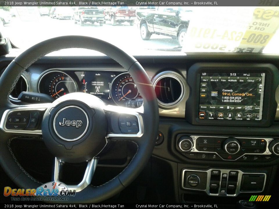 2018 Jeep Wrangler Unlimited Sahara 4x4 Black / Black/Heritage Tan Photo #13