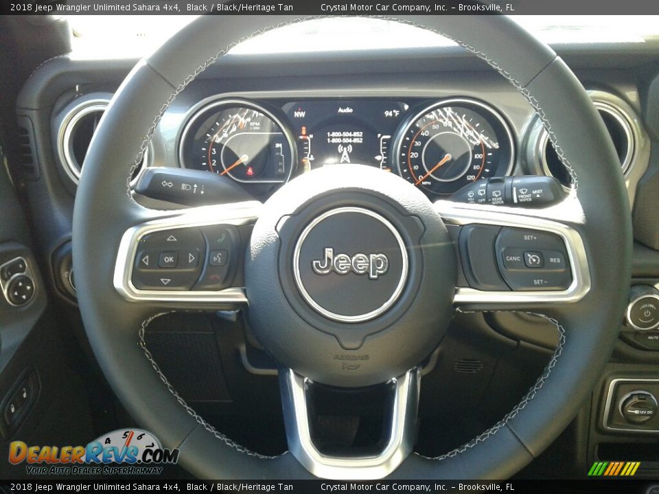 2018 Jeep Wrangler Unlimited Sahara 4x4 Black / Black/Heritage Tan Photo #14