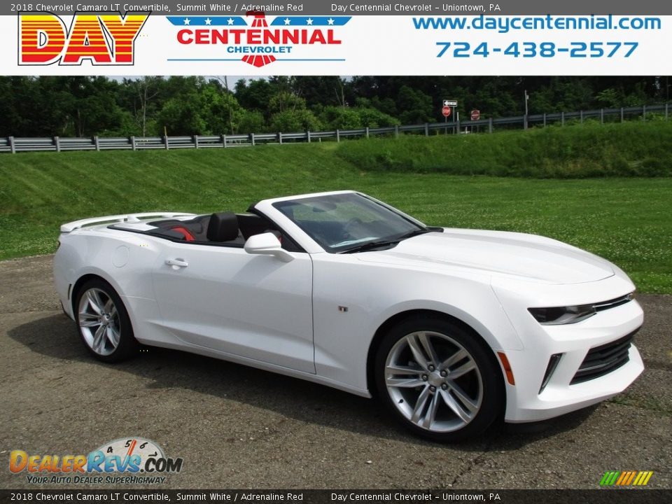 2018 Chevrolet Camaro LT Convertible Summit White / Adrenaline Red Photo #1