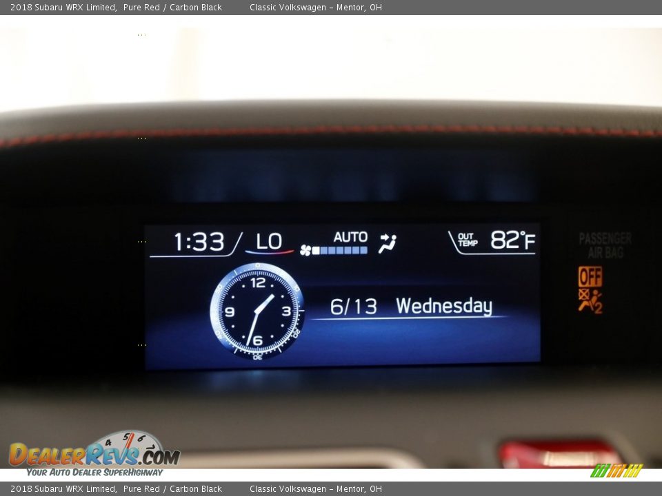 2018 Subaru WRX Limited Pure Red / Carbon Black Photo #10