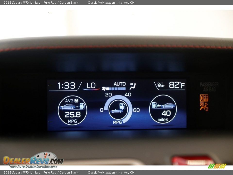 2018 Subaru WRX Limited Pure Red / Carbon Black Photo #11