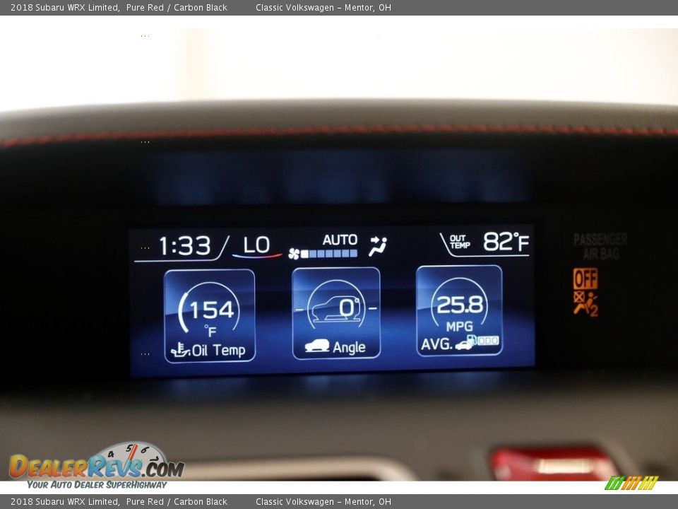 2018 Subaru WRX Limited Gauges Photo #13