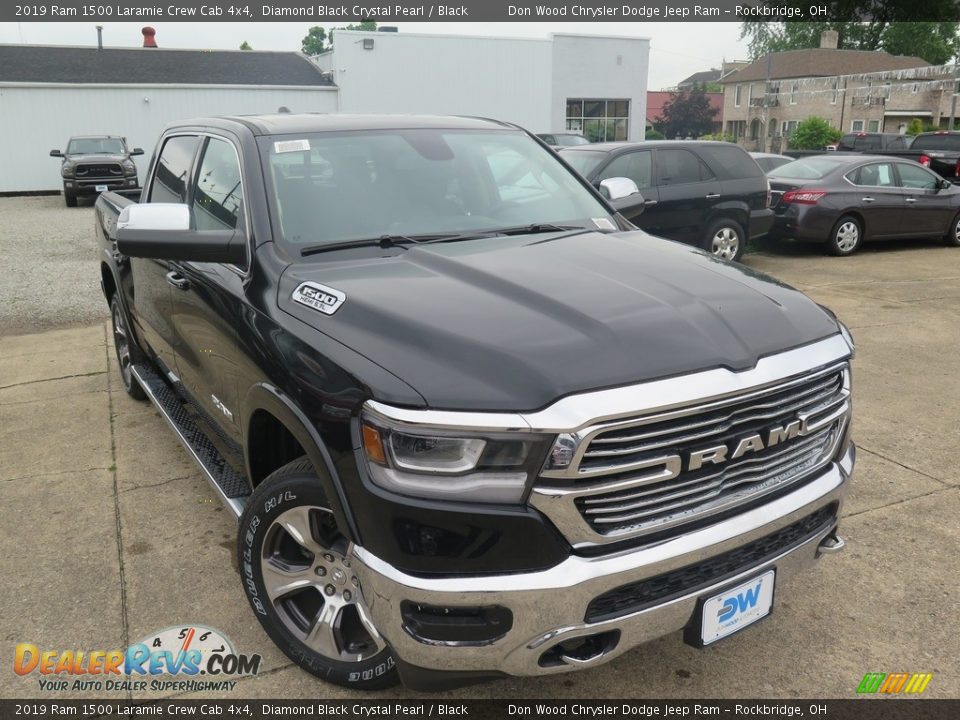 2019 Ram 1500 Laramie Crew Cab 4x4 Diamond Black Crystal Pearl / Black Photo #2