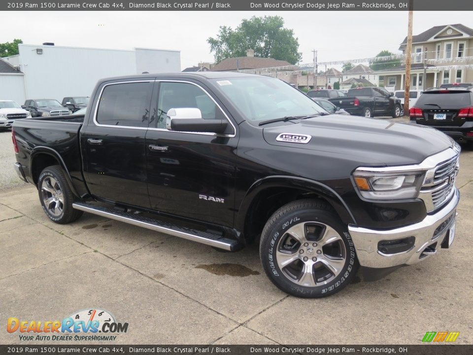 2019 Ram 1500 Laramie Crew Cab 4x4 Diamond Black Crystal Pearl / Black Photo #5