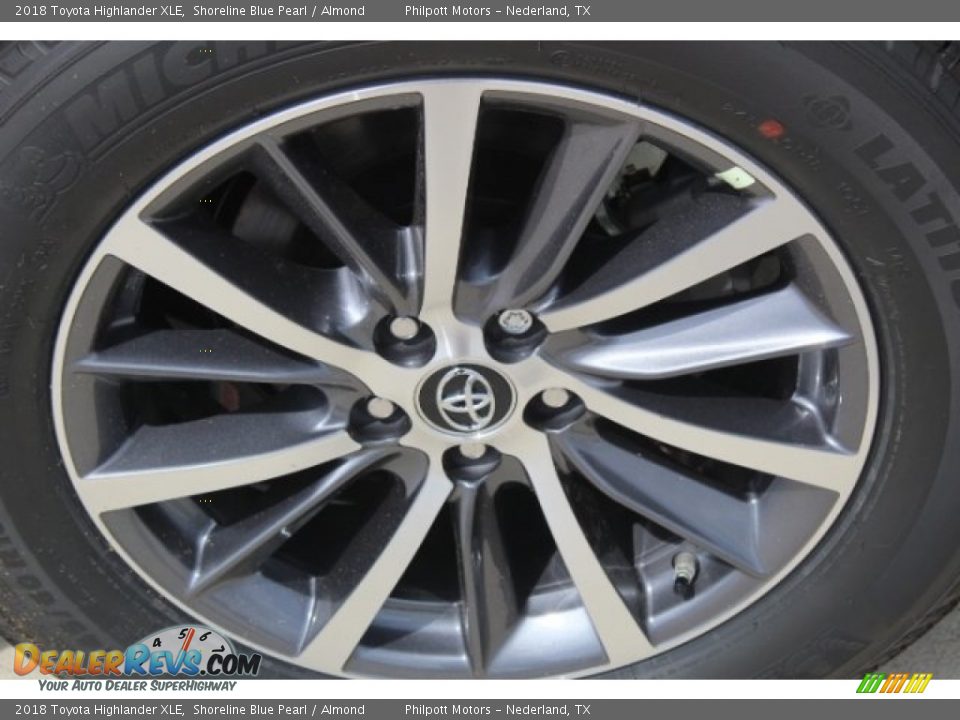 2018 Toyota Highlander XLE Shoreline Blue Pearl / Almond Photo #5