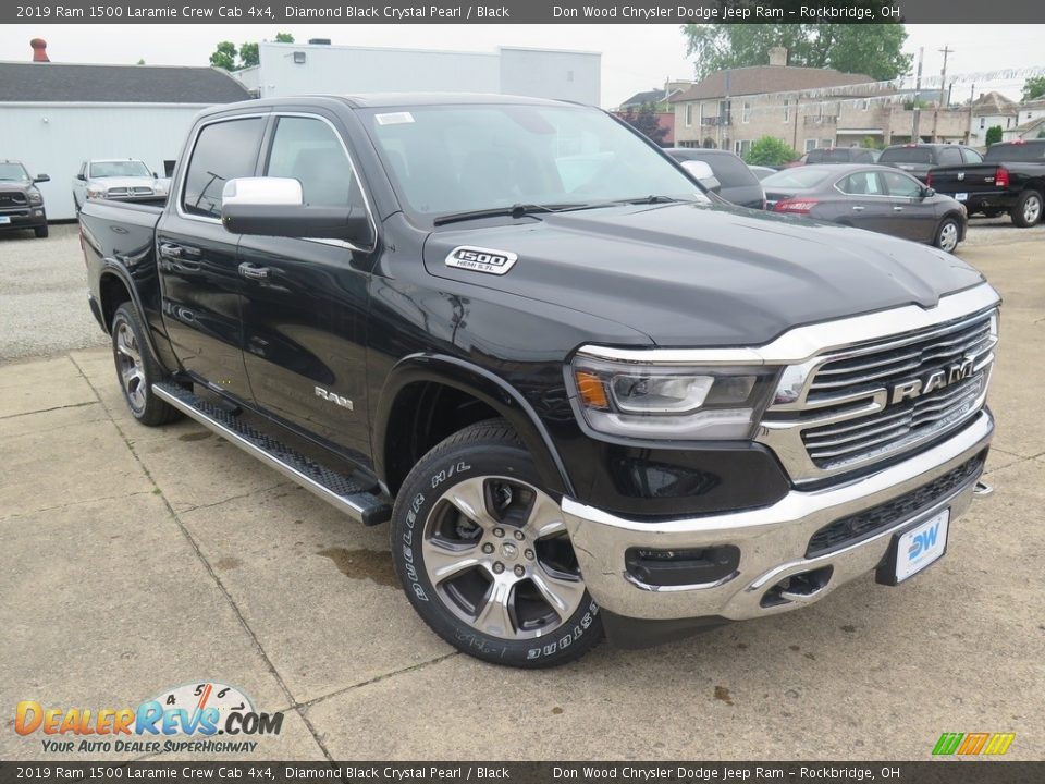 2019 Ram 1500 Laramie Crew Cab 4x4 Diamond Black Crystal Pearl / Black Photo #6