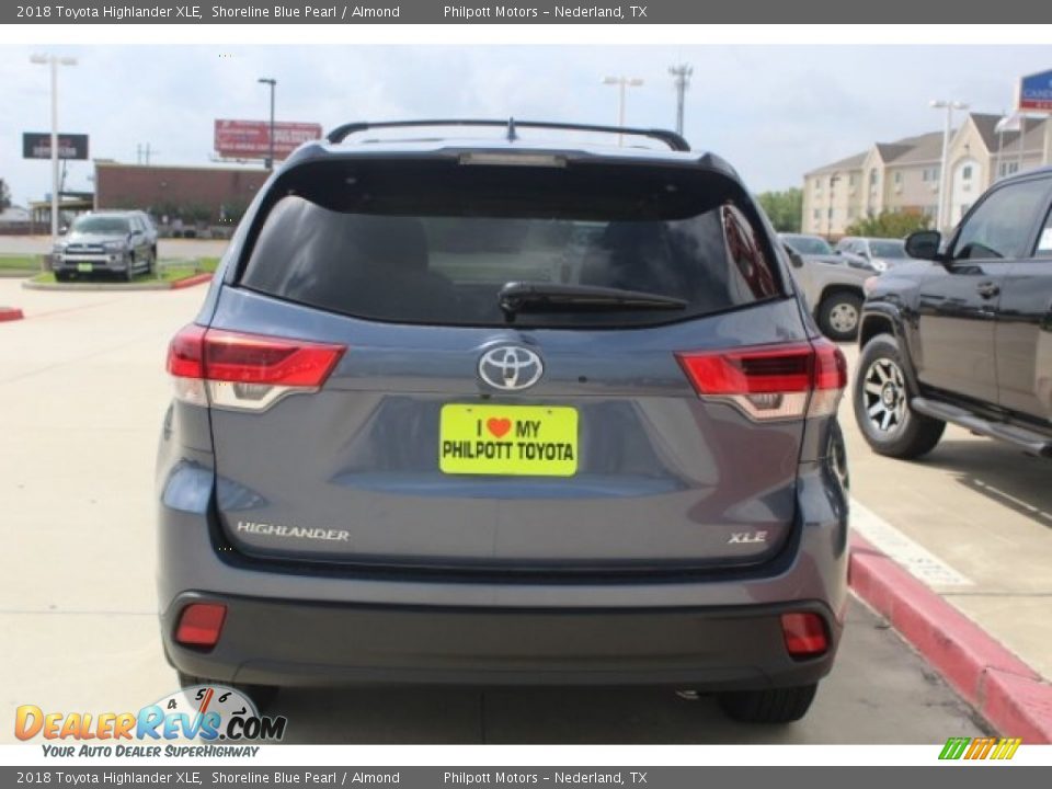 2018 Toyota Highlander XLE Shoreline Blue Pearl / Almond Photo #7