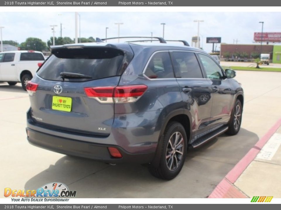 2018 Toyota Highlander XLE Shoreline Blue Pearl / Almond Photo #8
