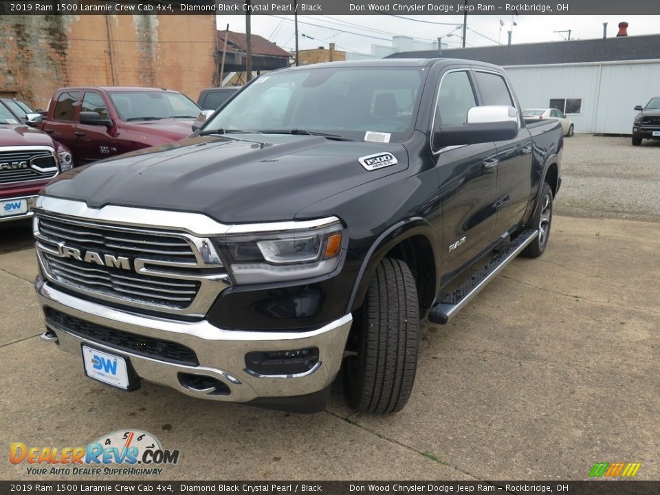 2019 Ram 1500 Laramie Crew Cab 4x4 Diamond Black Crystal Pearl / Black Photo #8