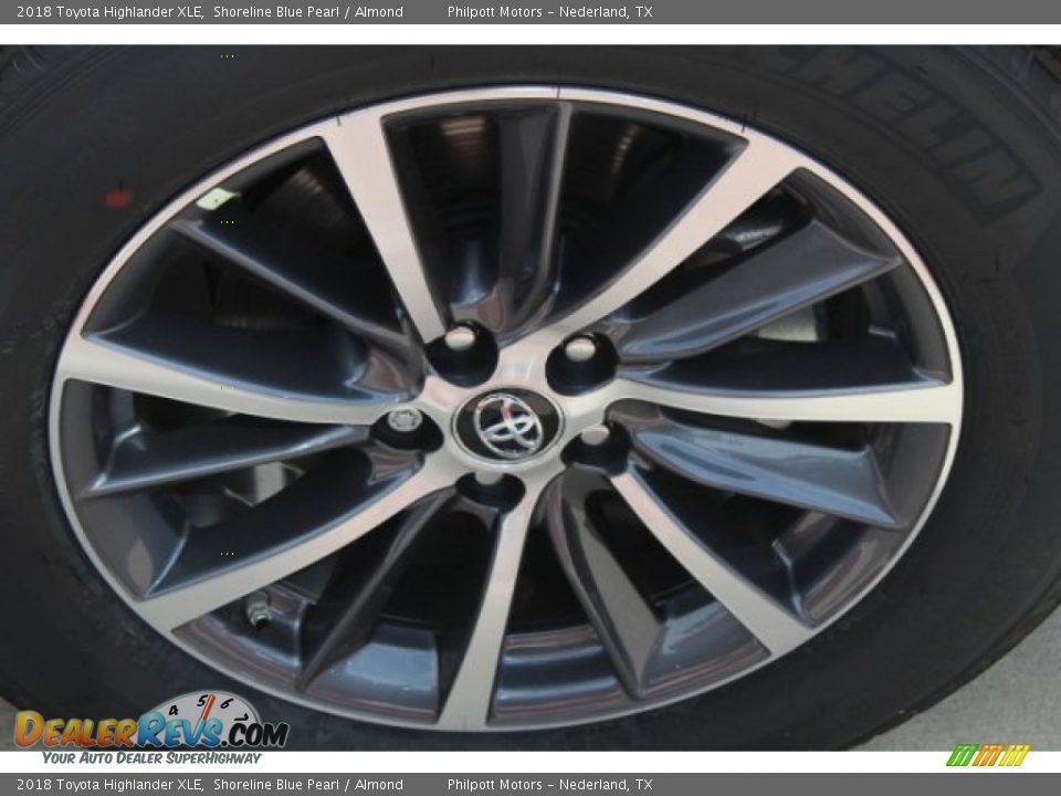 2018 Toyota Highlander XLE Shoreline Blue Pearl / Almond Photo #10