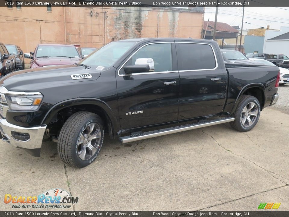 2019 Ram 1500 Laramie Crew Cab 4x4 Diamond Black Crystal Pearl / Black Photo #9