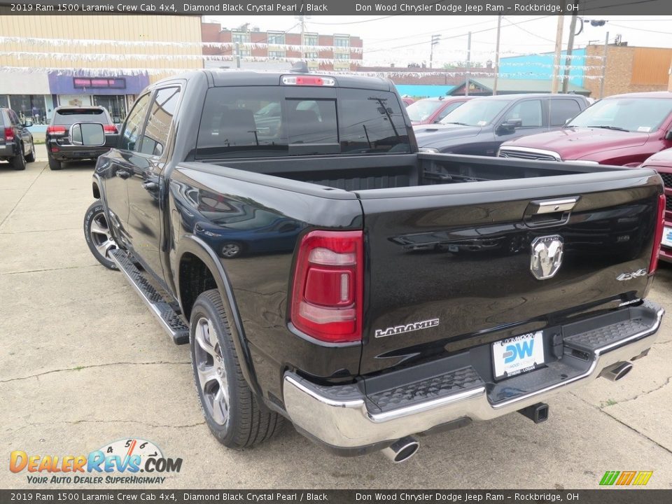 2019 Ram 1500 Laramie Crew Cab 4x4 Diamond Black Crystal Pearl / Black Photo #11