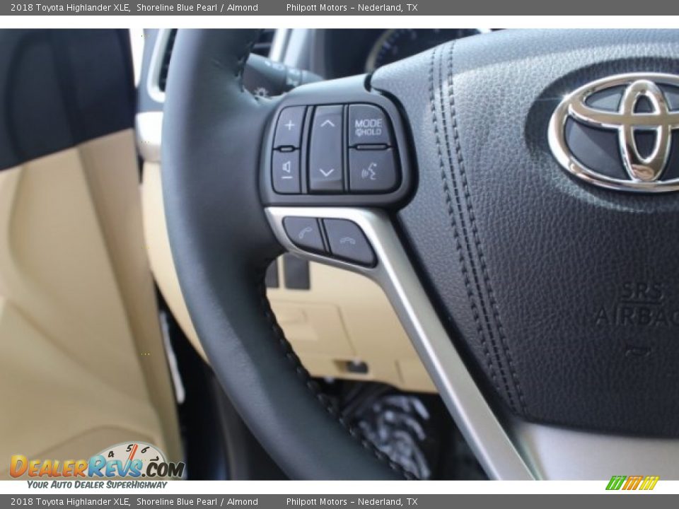 2018 Toyota Highlander XLE Shoreline Blue Pearl / Almond Photo #20