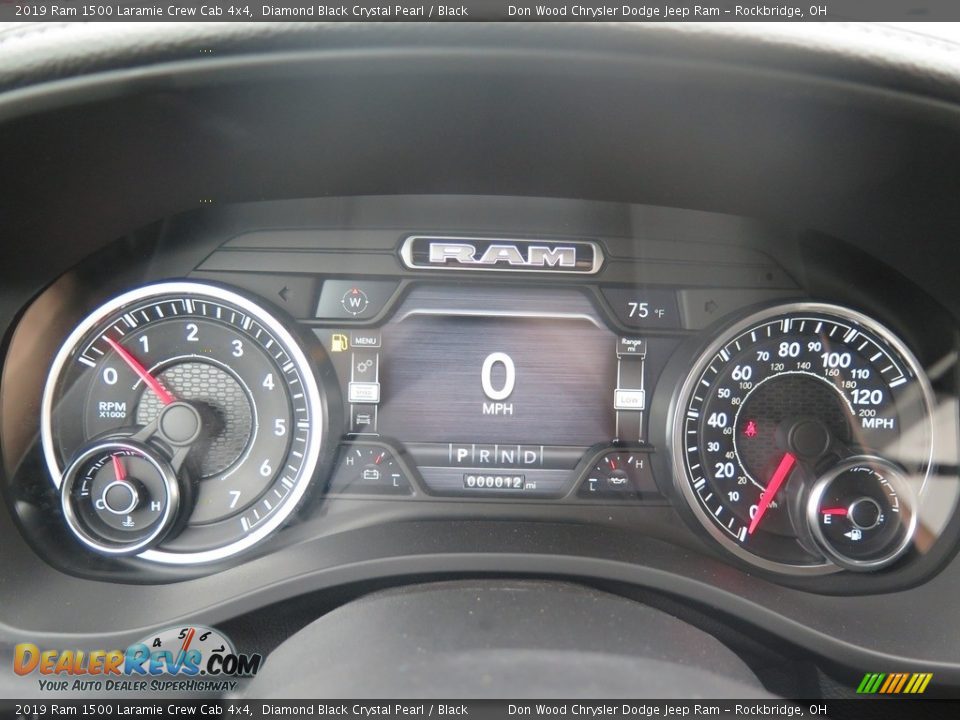2019 Ram 1500 Laramie Crew Cab 4x4 Diamond Black Crystal Pearl / Black Photo #20