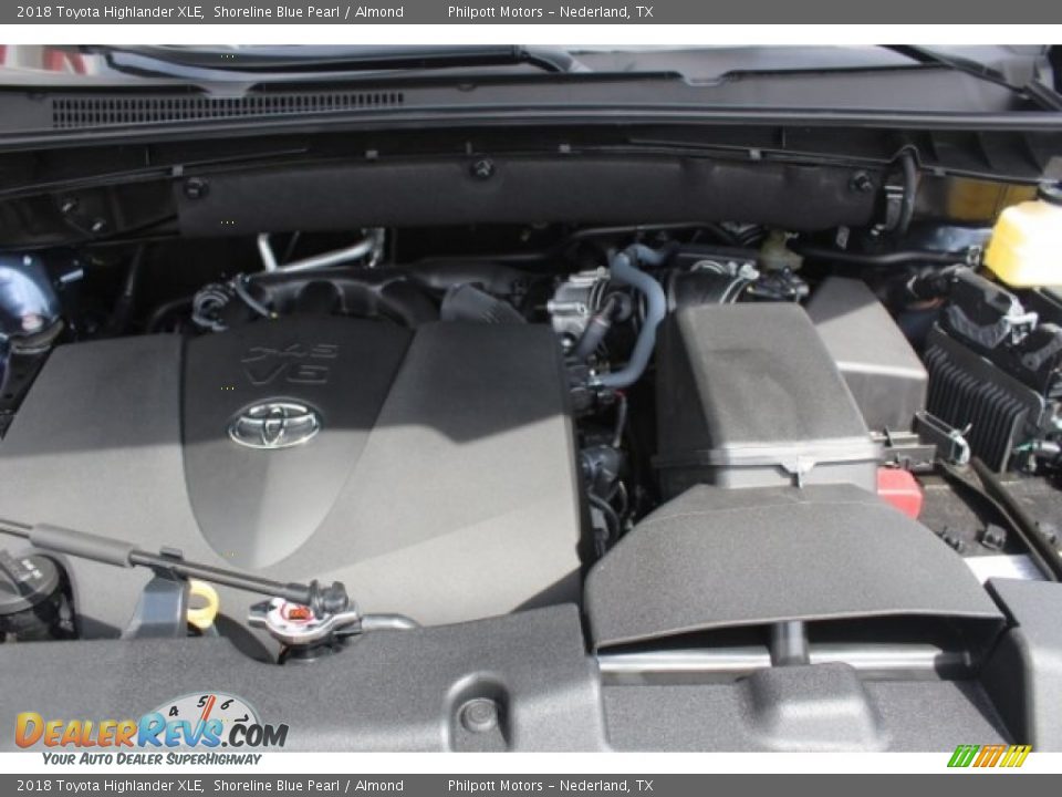 2018 Toyota Highlander XLE Shoreline Blue Pearl / Almond Photo #36