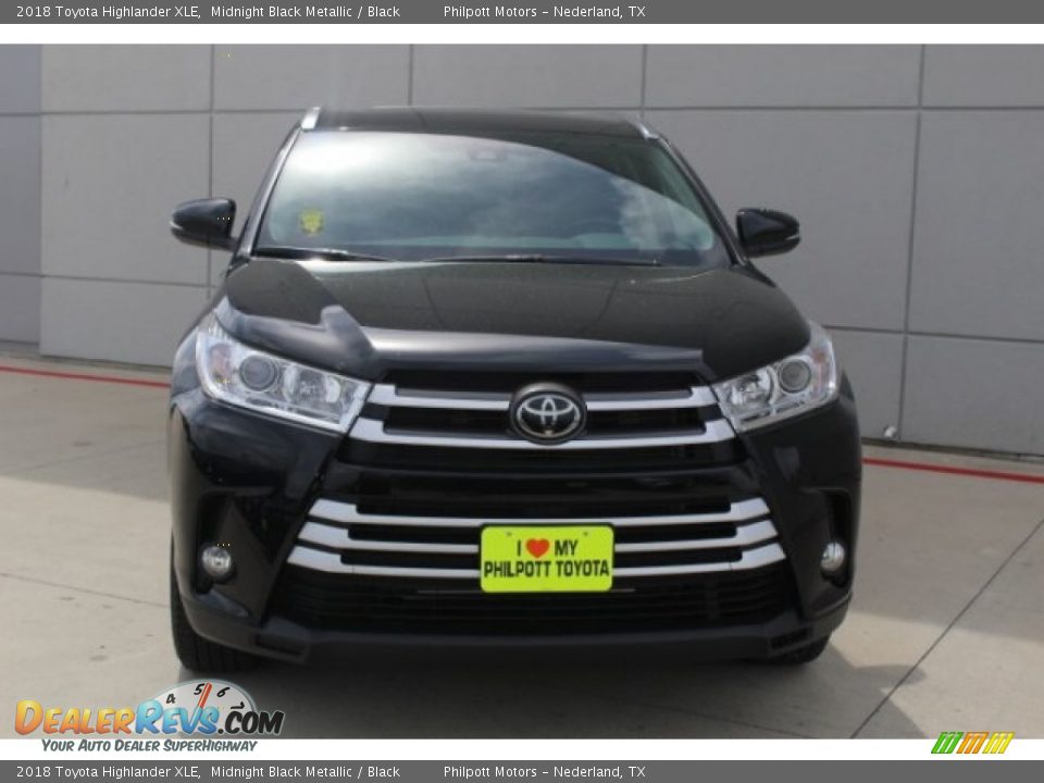 2018 Toyota Highlander XLE Midnight Black Metallic / Black Photo #2