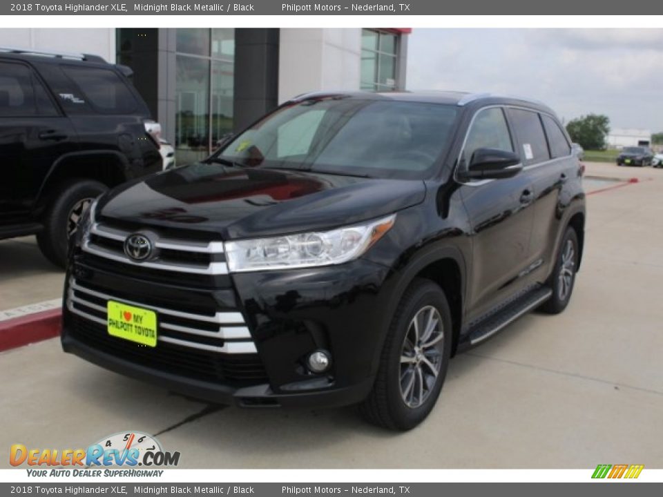 2018 Toyota Highlander XLE Midnight Black Metallic / Black Photo #3