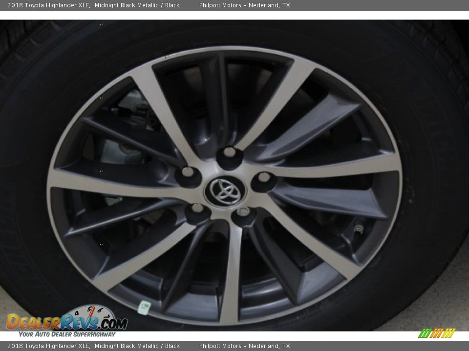 2018 Toyota Highlander XLE Midnight Black Metallic / Black Photo #4