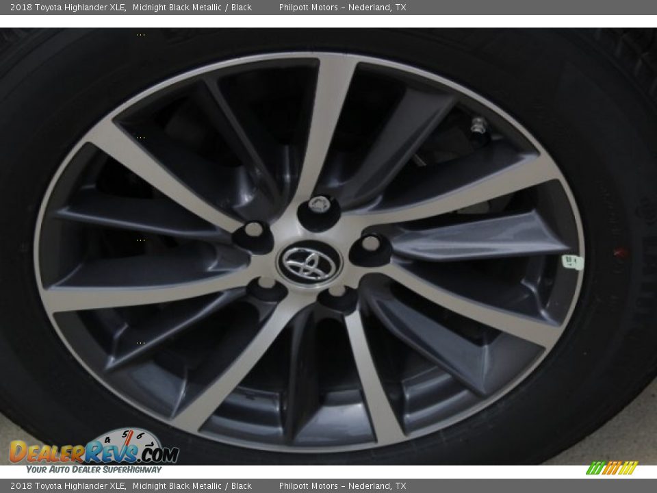 2018 Toyota Highlander XLE Midnight Black Metallic / Black Photo #5