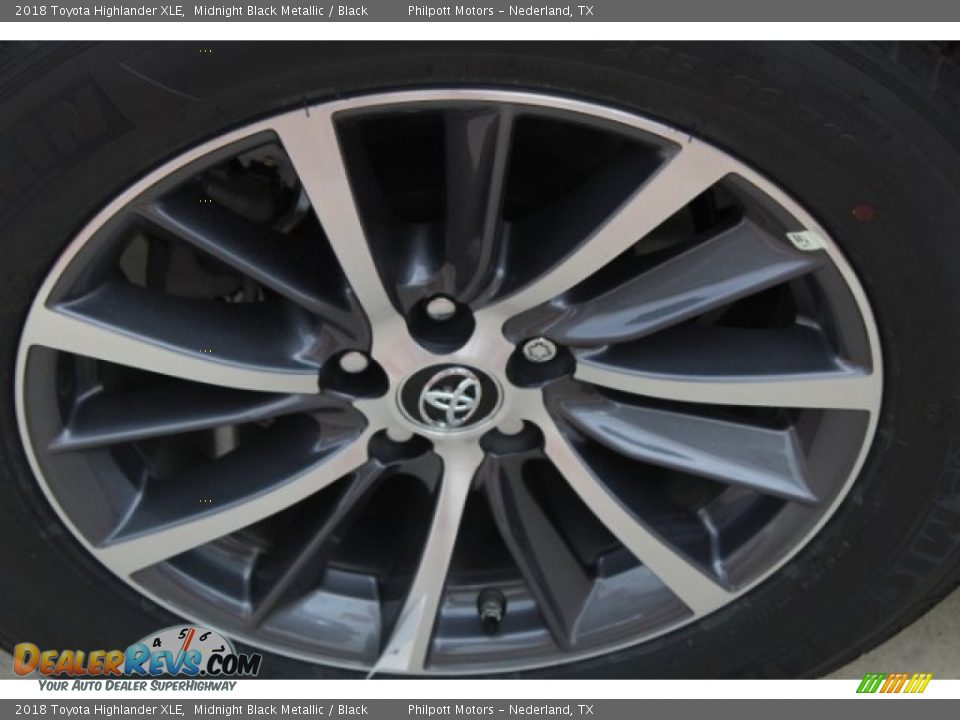 2018 Toyota Highlander XLE Midnight Black Metallic / Black Photo #9
