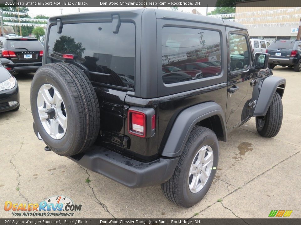 2018 Jeep Wrangler Sport 4x4 Black / Black Photo #11